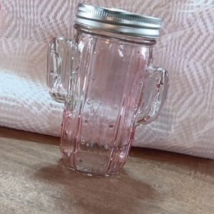Pink and Silver Cactus Drinkware Jar